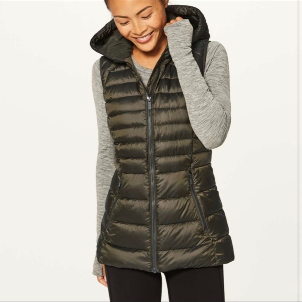 Dark Olive Down For It All Vest Lululemon 6